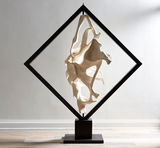 Phillips Collection Cast Revolving Diamond Sculpture Faux Bleached Accent