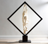 Phillips Collection Cast Revolving Diamond Sculpture Faux Bleached Accent