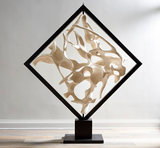 Phillips Collection Cast Revolving Diamond Sculpture Faux Bleached Accent