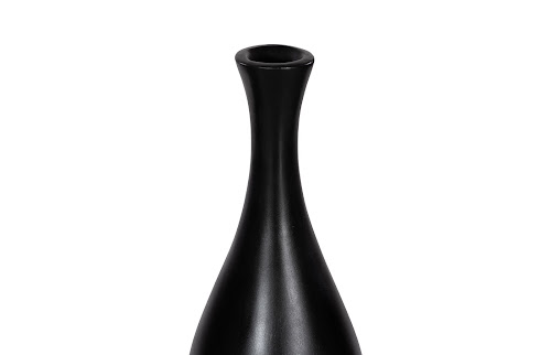Phillips Collection Trumpet , Small Matte Black Vase