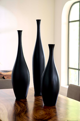 Phillips Collection Trumpet , Small Matte Black Vase