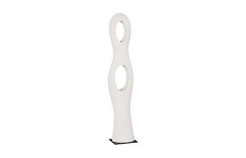 Phillips Collection Double Circle Sculpture, Roman Stone Off White Accent