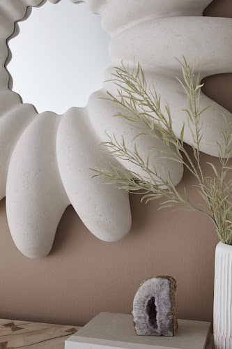 Phillips Collection Radial Shell White Stone Mirror