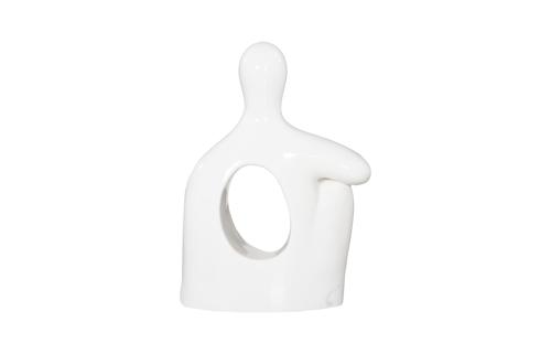 Phillips Collection Seated Sculpture Gel Coat White Accent