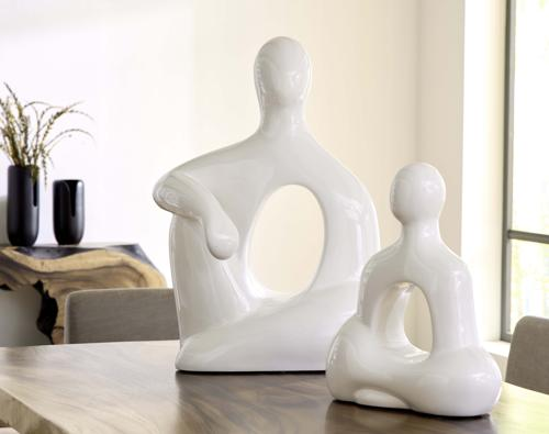 Phillips Collection Seated Sculpture Gel Coat White Accent
