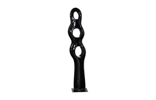Phillips Collection Triple Circle Sculpture Gel Coat Black Accent