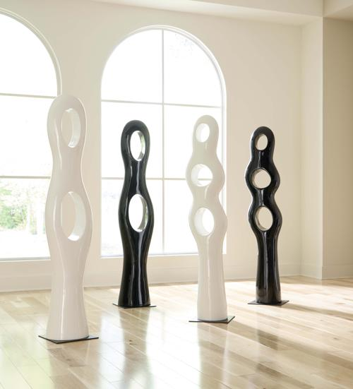 Phillips Collection Triple Circle Sculpture Gel Coat Black Accent