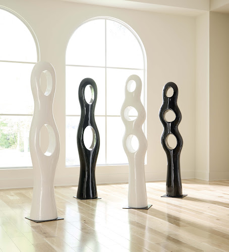 Phillips Collection Double Circle Sculpture Gel Coat White Accent