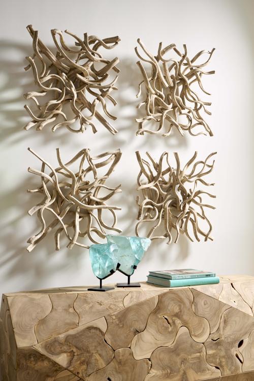Phillips Collection Vine Wall Tile, LG Bleached Wall Art