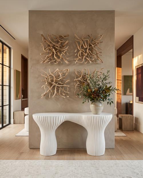 Phillips Collection Vine Wall Tile, LG Bleached Wall Art