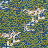 Schumacher Margaret Schloeman'S Fox Chase Navy & Green Fabric