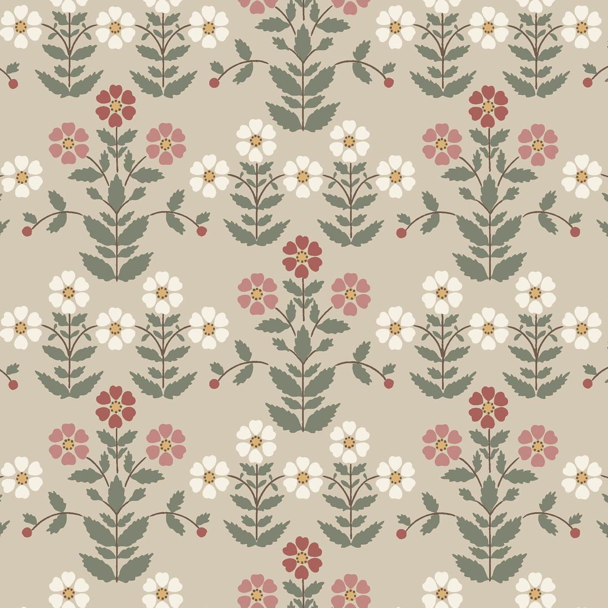 Borastapeter Sippor Pinks And Natural Wallpaper