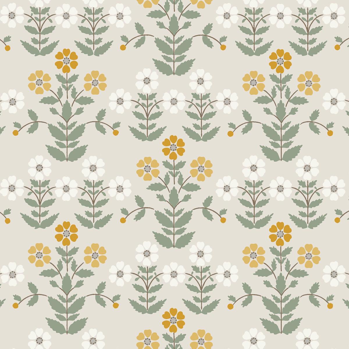 Borastapeter Sippor Ochre And Stone Wallpaper