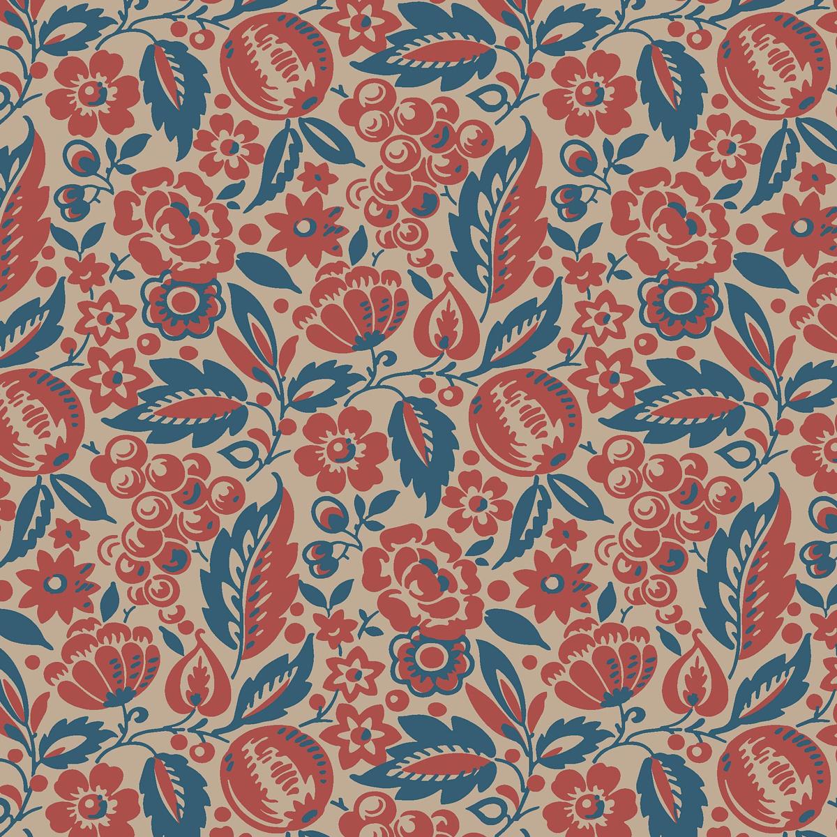 Borastapeter Elise Red And Blue Wallpaper
