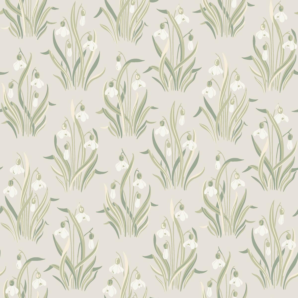 Borastapeter Snödroppe Leaf Wallpaper