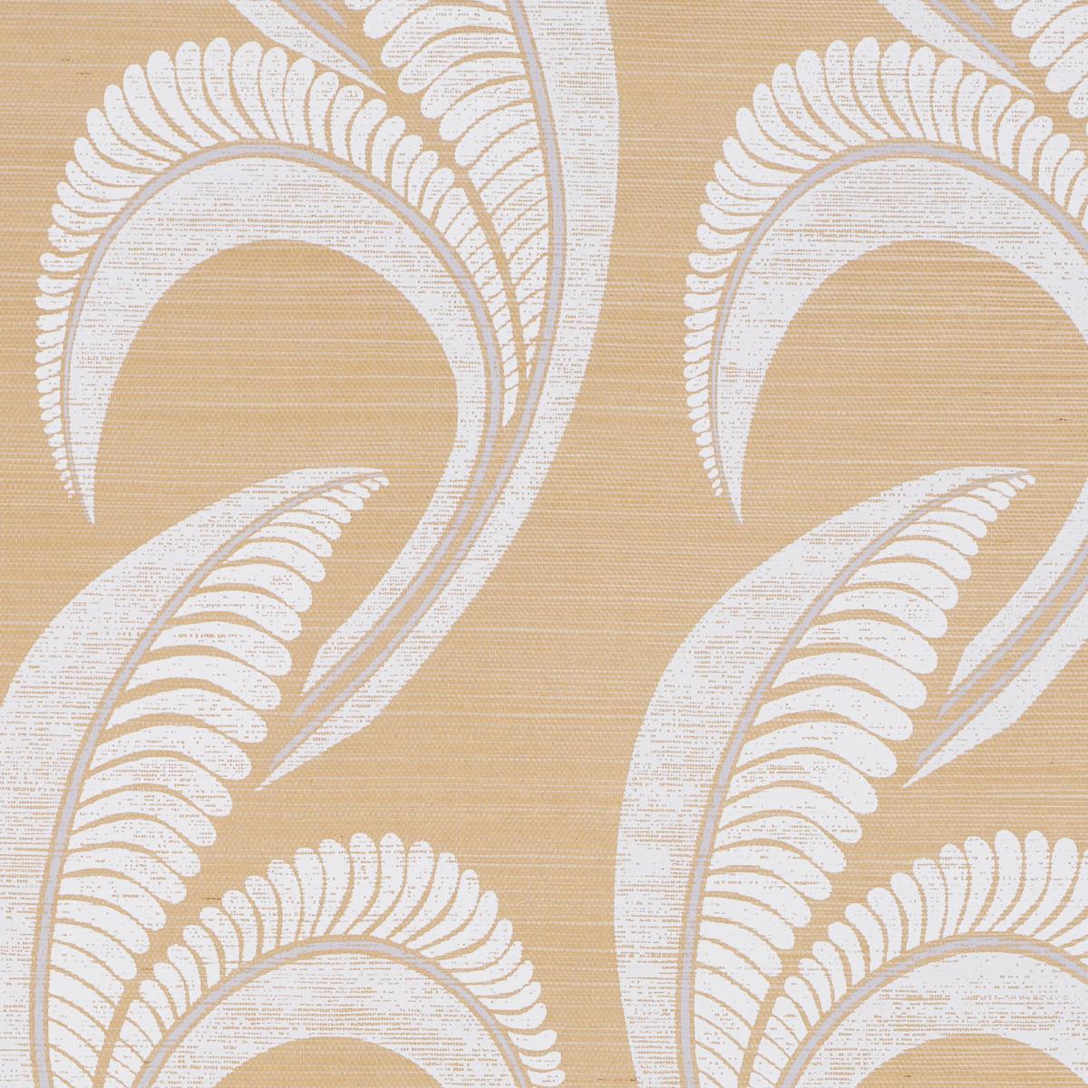 Schumacher Banana Leaf Sisal Oatmeal Wallpaper
