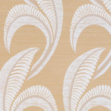 Schumacher Banana Leaf Sisal Oatmeal Wallpaper