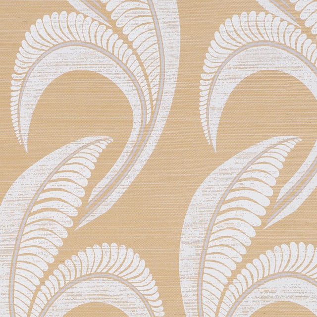 Schumacher Banana Leaf Sisal Oatmeal Wallpaper