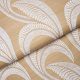 Schumacher Banana Leaf Sisal Oatmeal Wallpaper