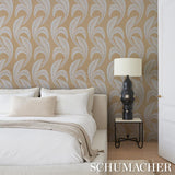 Schumacher Banana Leaf Sisal Oatmeal Wallpaper