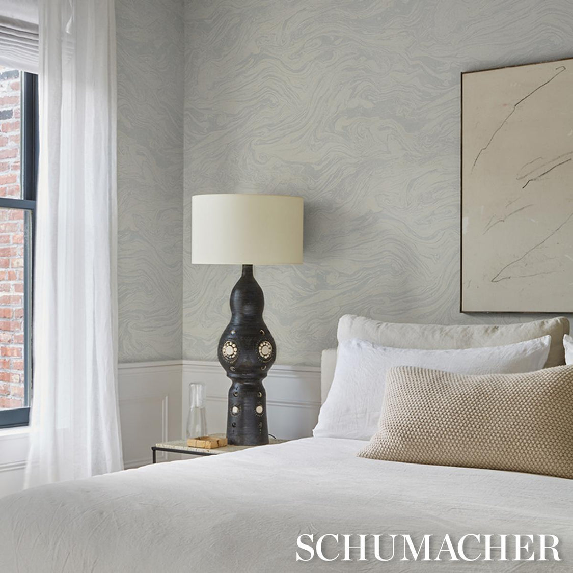 Schumacher Romeo Sisal Sky Wallpaper – DecoratorsBest