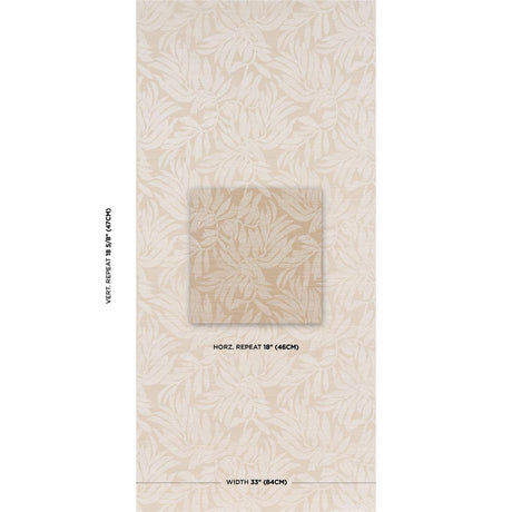 Schumacher Tayrona Palm Mosaic Sisal Playa Dorada Sand Wallpaper