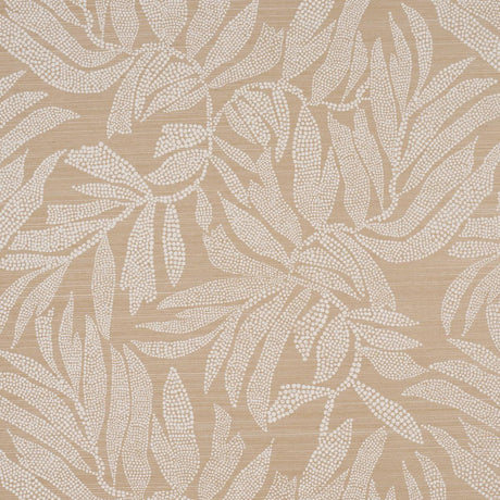 Schumacher Tayrona Palm Mosaic Sisal Playa Dorada Sand Wallpaper