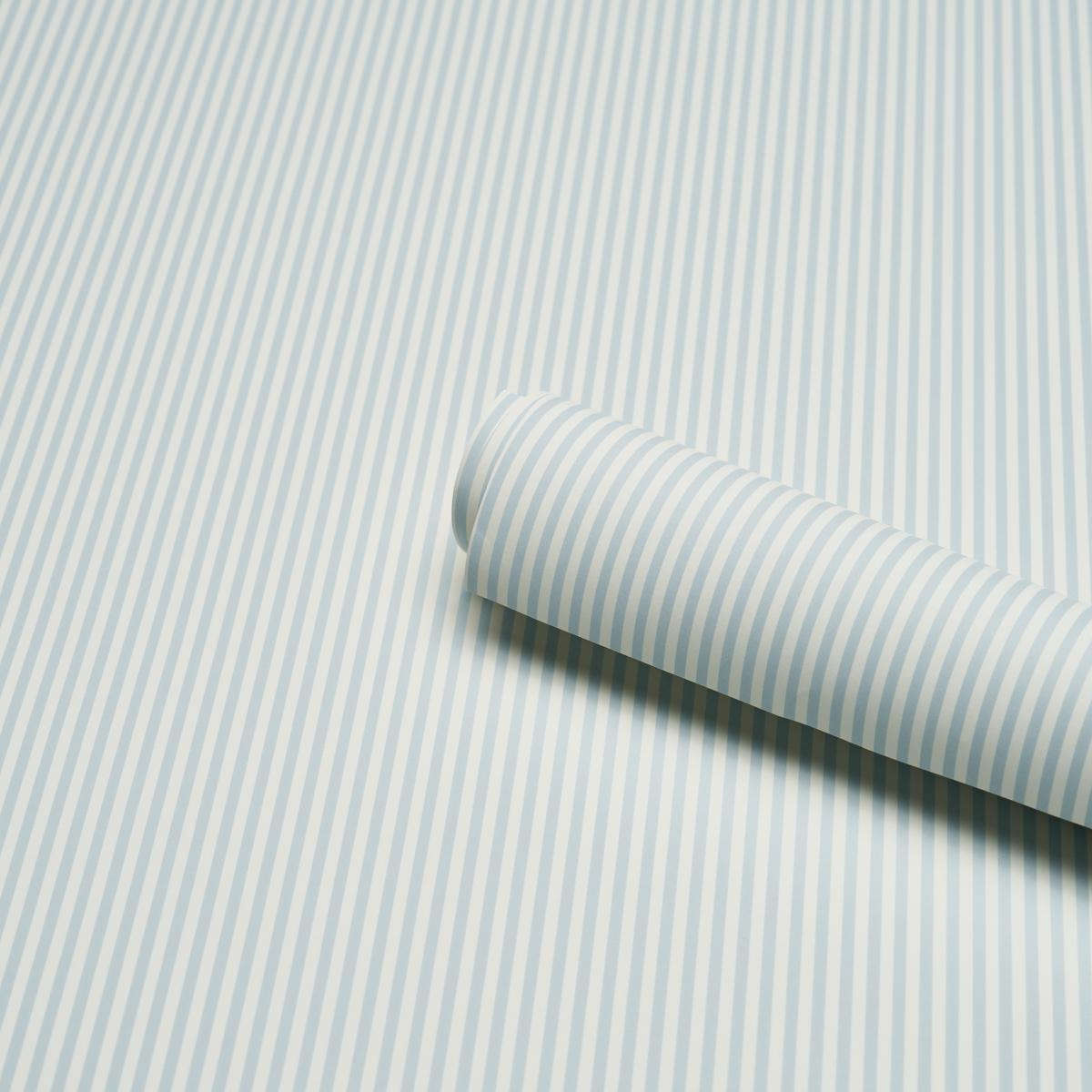 Schumacher Emma Stripe Narrow Sky Wallpaper