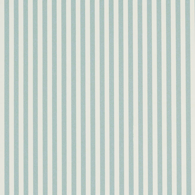 Schumacher Emma Stripe Narrow Aqua Wallpaper