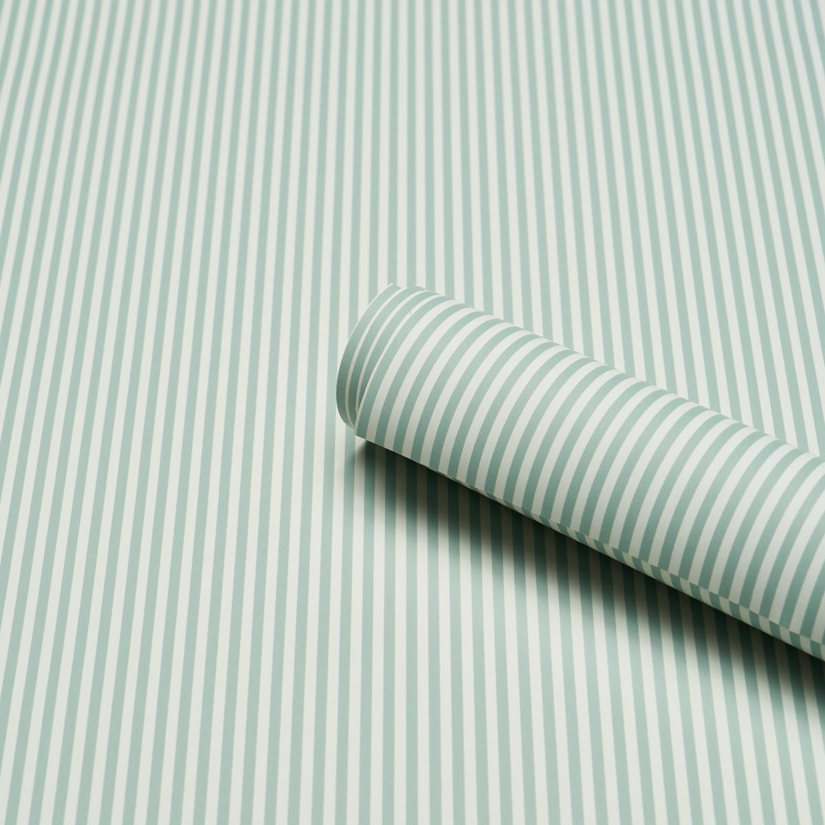 Schumacher Emma Stripe Narrow Teal Wallpaper