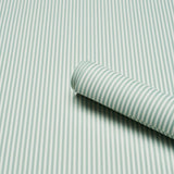 Schumacher Emma Stripe Narrow Teal Wallpaper