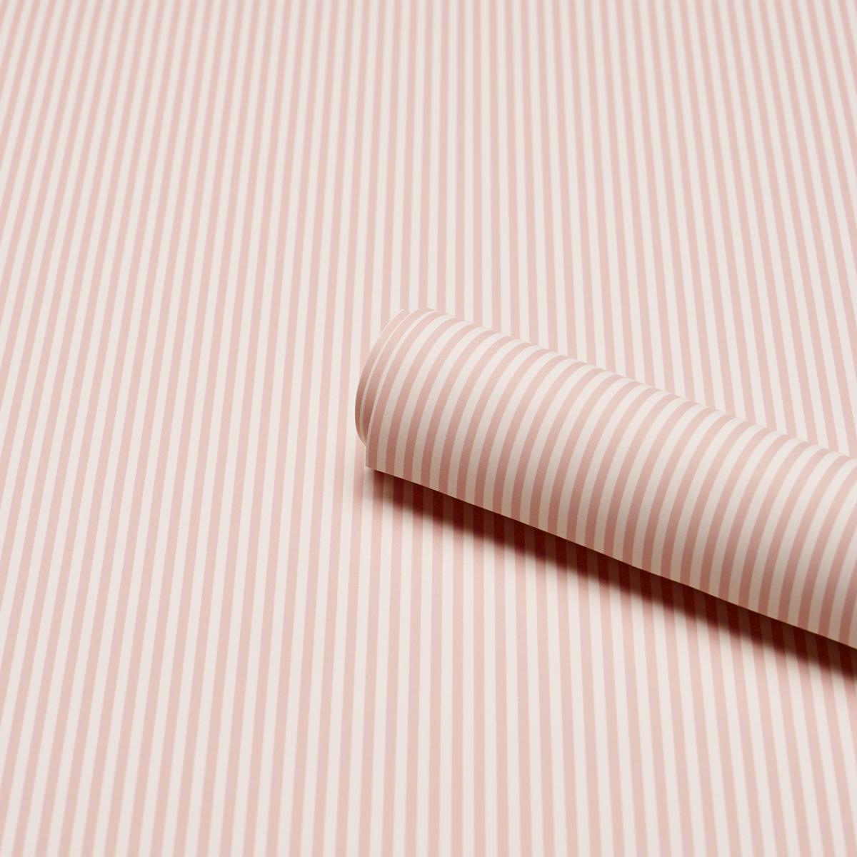 Schumacher Emma Stripe Narrow Blush Wallpaper
