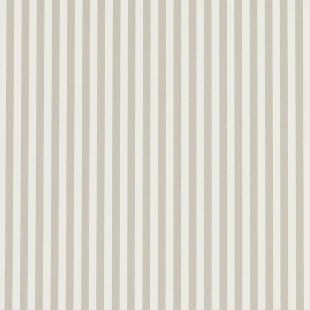 Schumacher Emma Stripe Narrow Stone Wallpaper