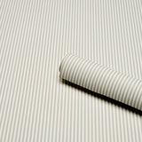 Schumacher Emma Stripe Narrow Stone Wallpaper