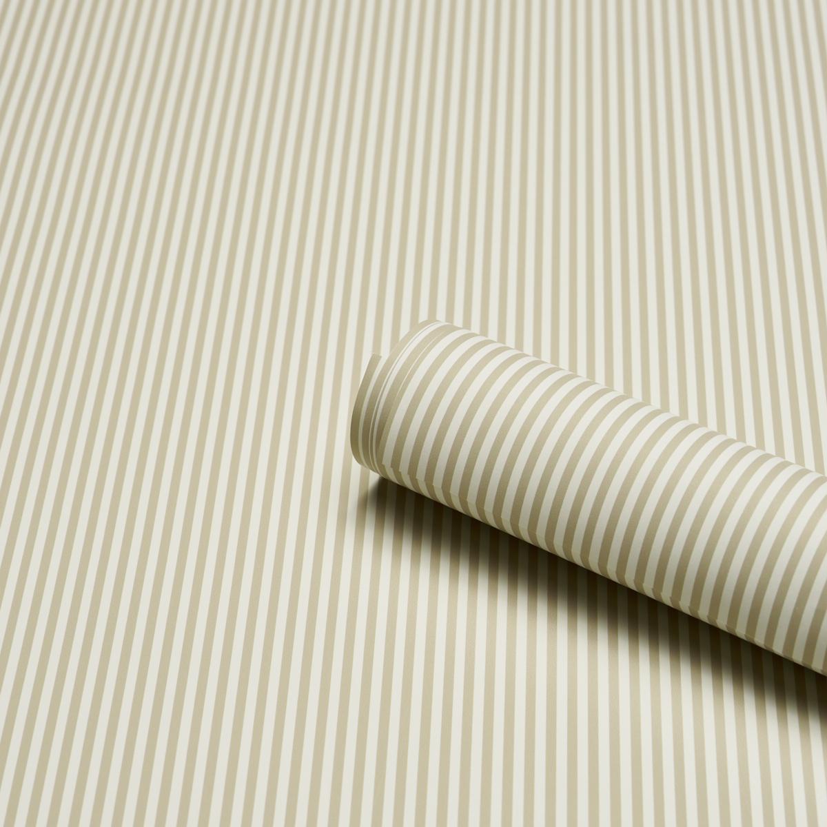 Schumacher Emma Stripe Narrow Neutral Wallpaper
