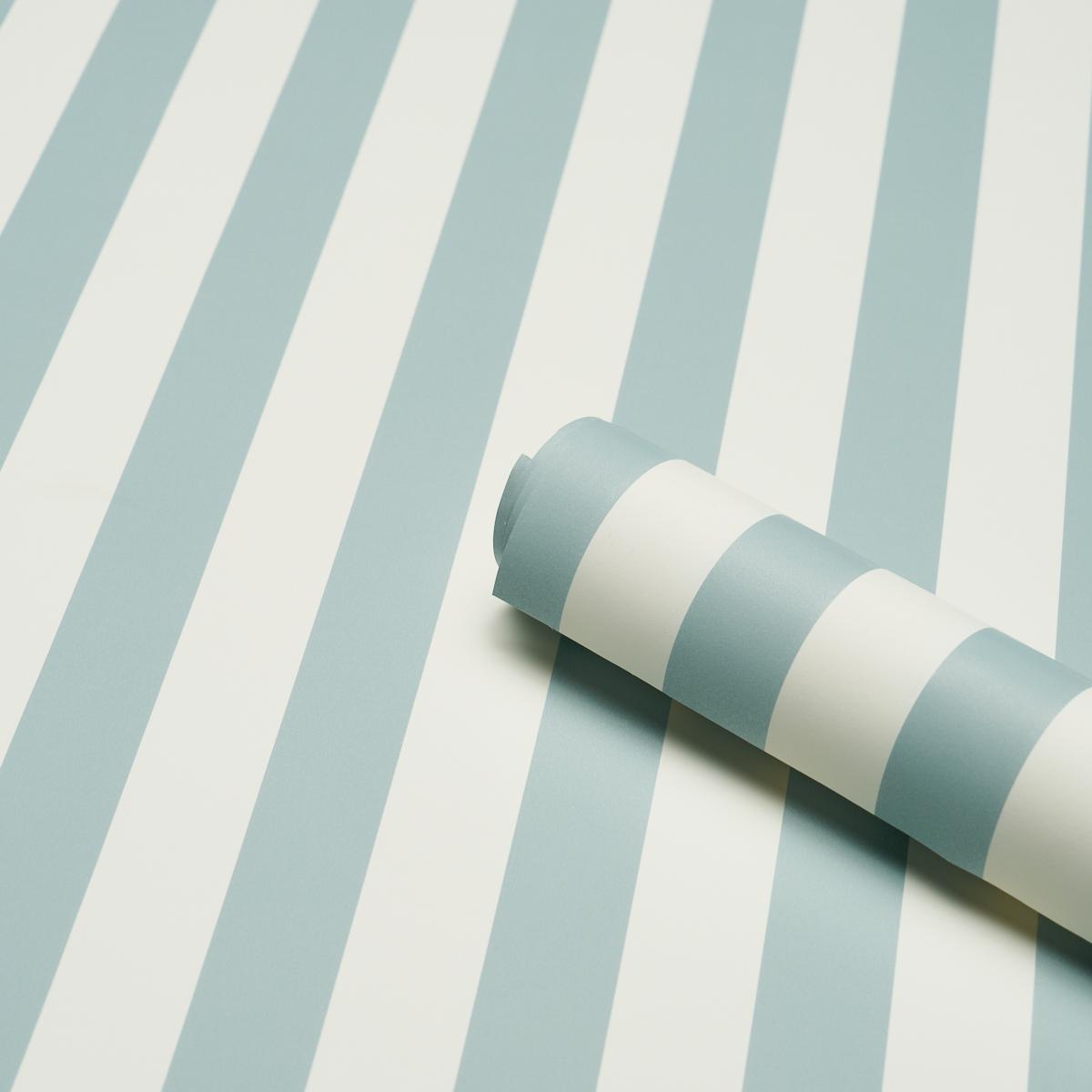 Schumacher Emma Stripe Chambray Wallpaper