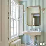Schumacher Emma Stripe Chambray Wallpaper