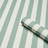 Schumacher Emma Stripe Teal Wallpaper