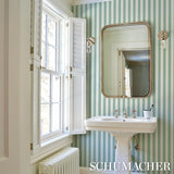 Schumacher Emma Stripe Teal Wallpaper