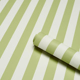 Schumacher Emma Stripe Leaf Wallpaper