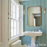 Schumacher Emma Stripe Azure Wallpaper
