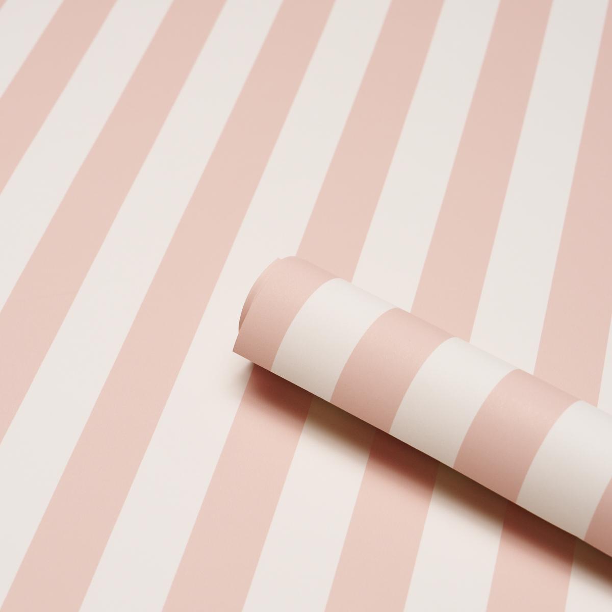 Schumacher Emma Stripe Blush Wallpaper