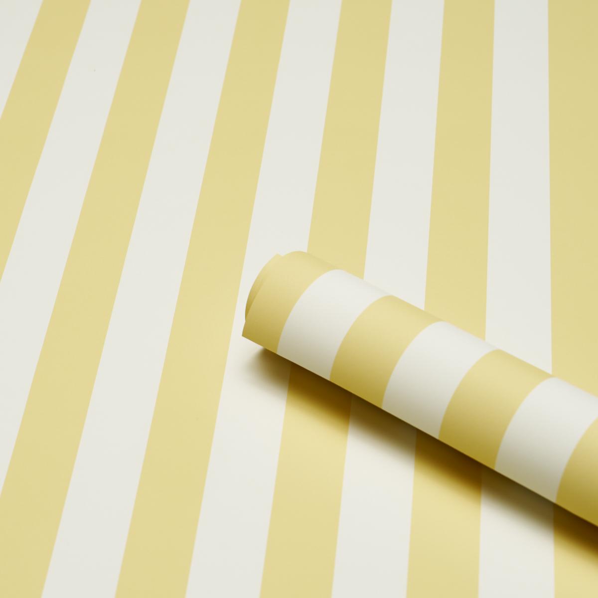 Schumacher Emma Stripe Yellow Wallpaper