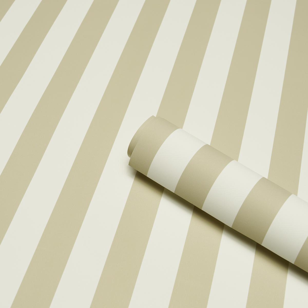 Schumacher Emma Stripe Neutral Wallpaper