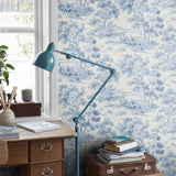Borastapeter Countryside Morning Blue And White Wallpaper