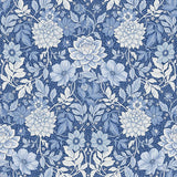 Borastapeter Dahlia Garden Blue And White Wallpaper