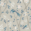 Borastapeter Paradise Birds Turquoise Shimmer Wallpaper