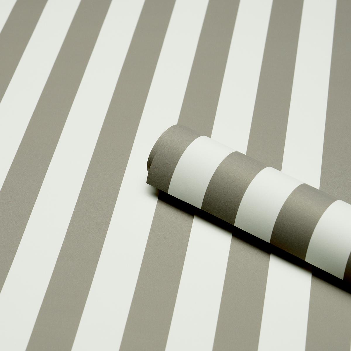 Schumacher Emma Stripe Gray Wallpaper