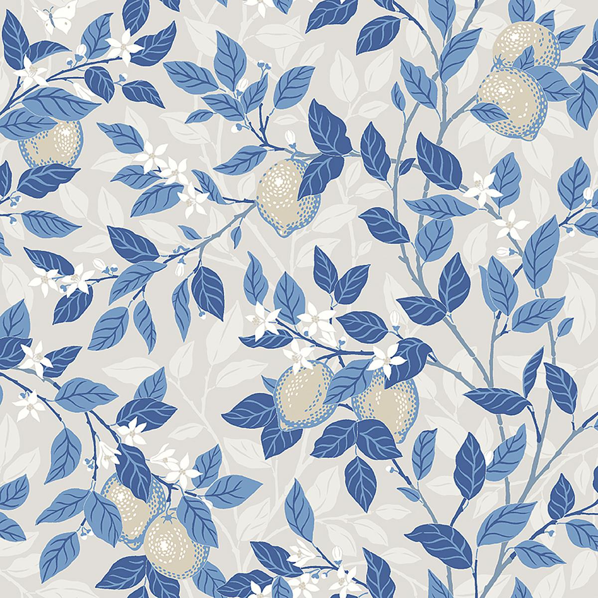 Borastapeter Citrontrd Taupe And Blue Wallpaper