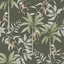 Borastapeter Jungle Friends Pewter Green Wallpaper